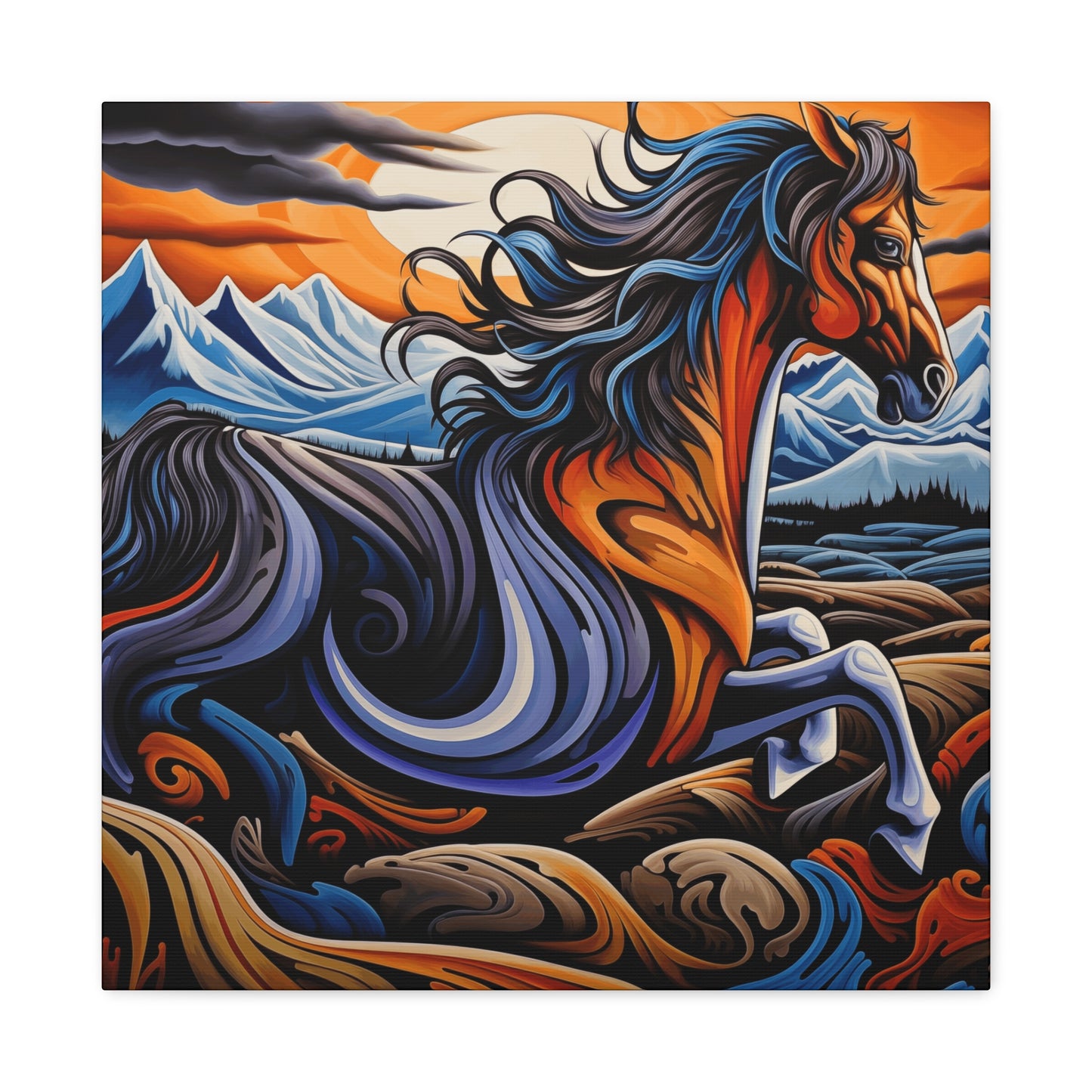 Canvas Gallery Wraps - Colorful Wild Bronco