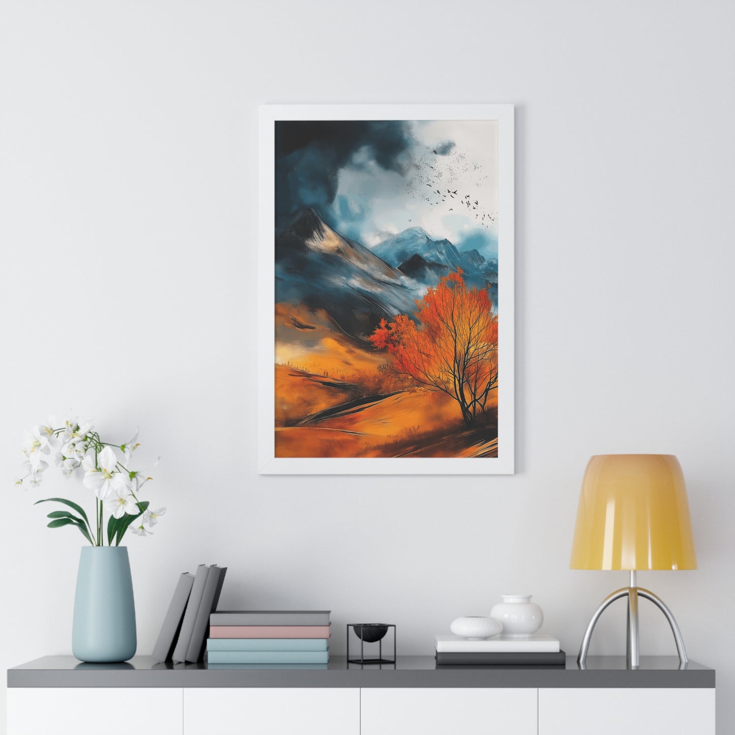 Vertical Poster Colorado Mountains Watercolor Style