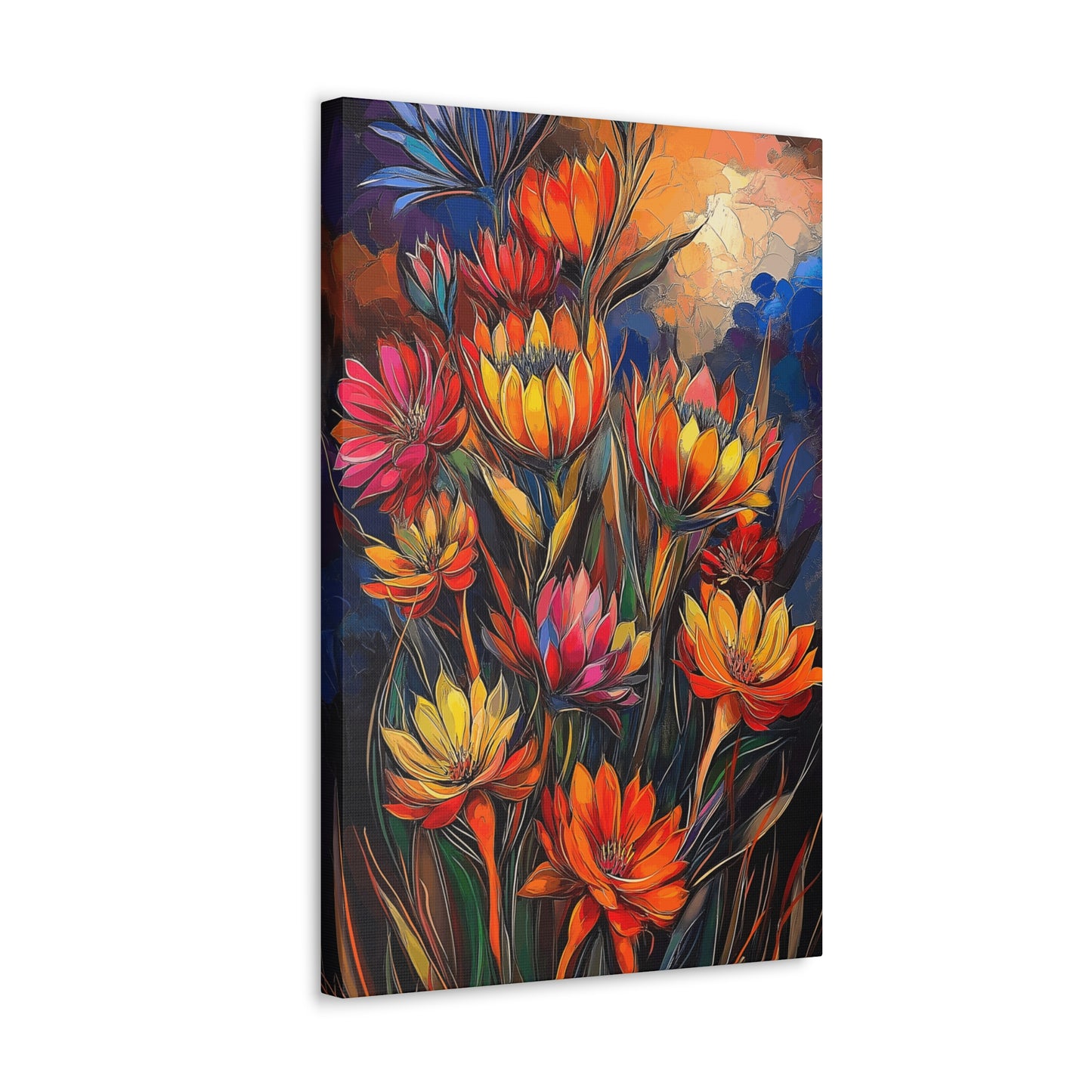 Canvas Gallery Wraps - Pastel Cactus Flowers Three