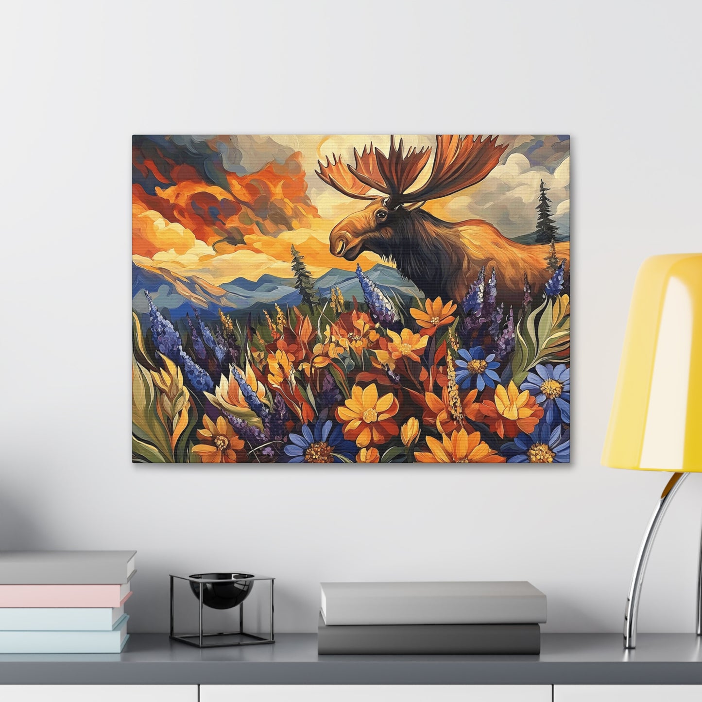 Canvas Gallery Wrap - Colorado Happy Moose in Rocky Mountains Wall Art