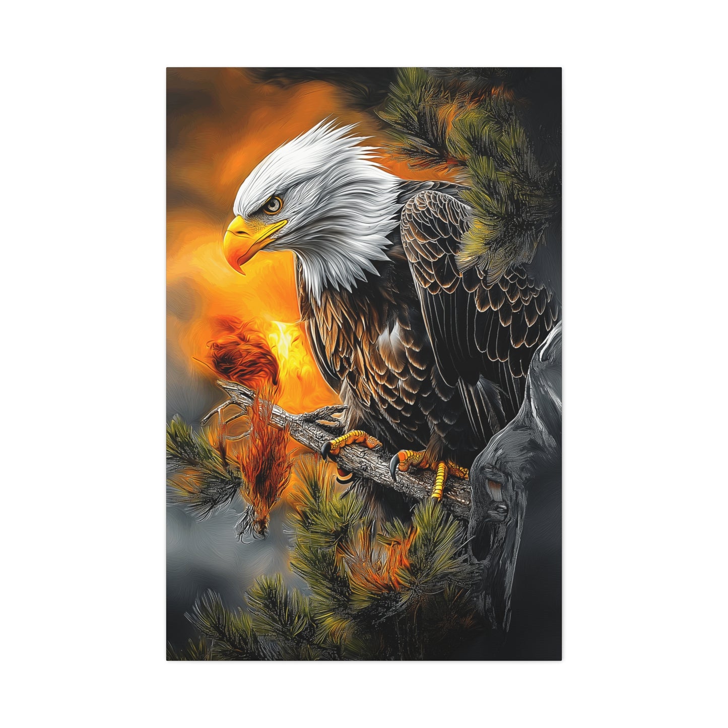 Eagle Canvas Art - Fierce Eagle Wildlife Wall Decor