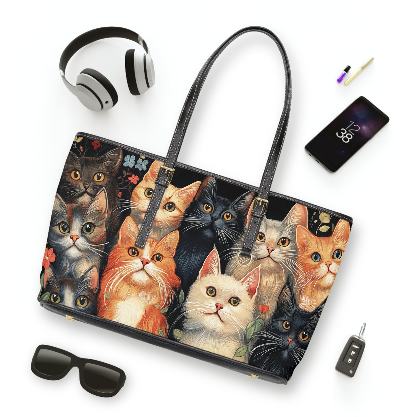 Cats 1 PU Leather Shoulder Bag