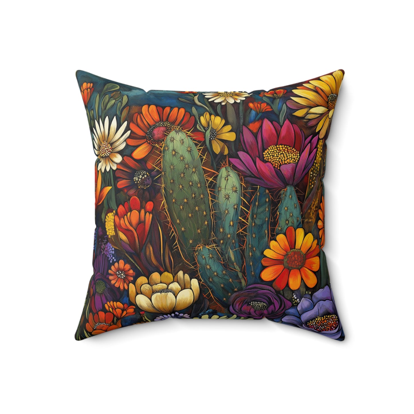 Square Pillow - Bold Cacti Flower