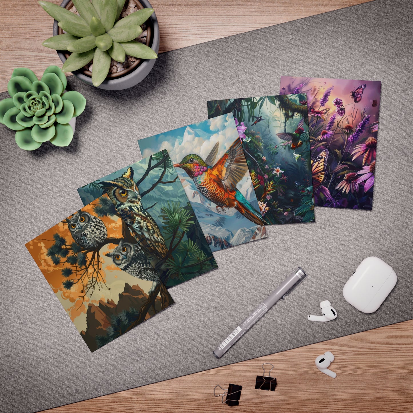 Wild Life Multi-Design Greeting Cards (5-Pack)