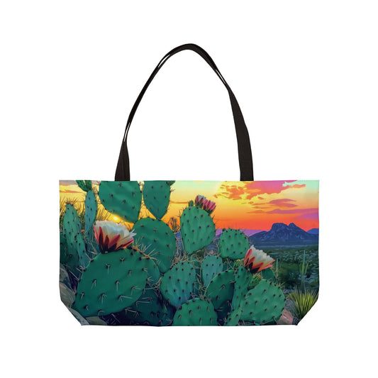 Cactus Sunset Weekender Tote Bag, Boho Travel Bag, Beach Tote, Shopping Bag, Eco-Friendly Tote, Perfect Gift for Nature Lovers