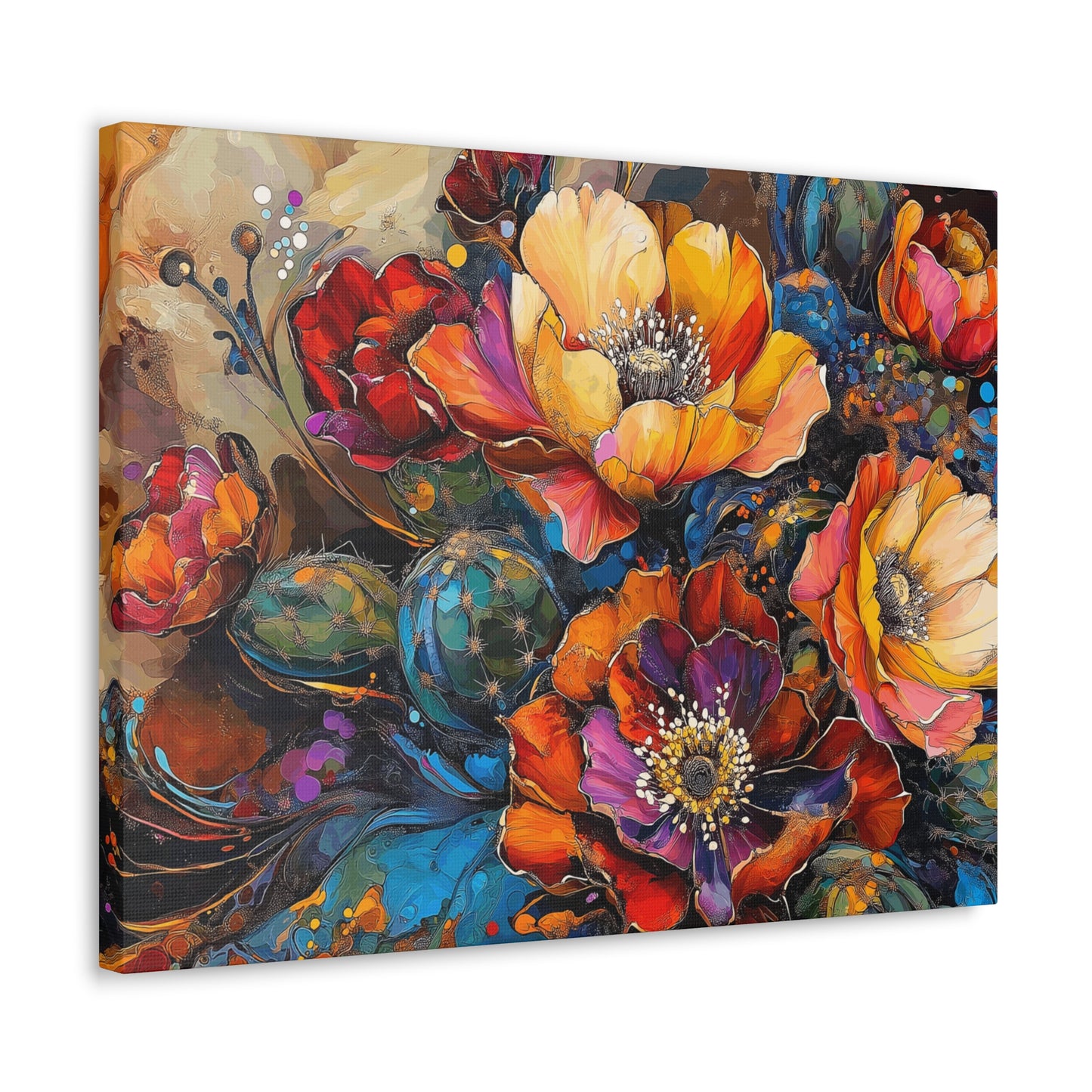 Canvas Gallery Wraps - Cacti Flowers Bold #2