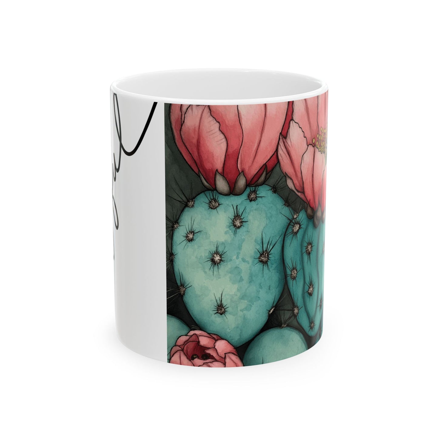 Whimsical Cactus Ceramic Mug - 11oz & 15oz - Perfect for Plant Lovers & Gifts