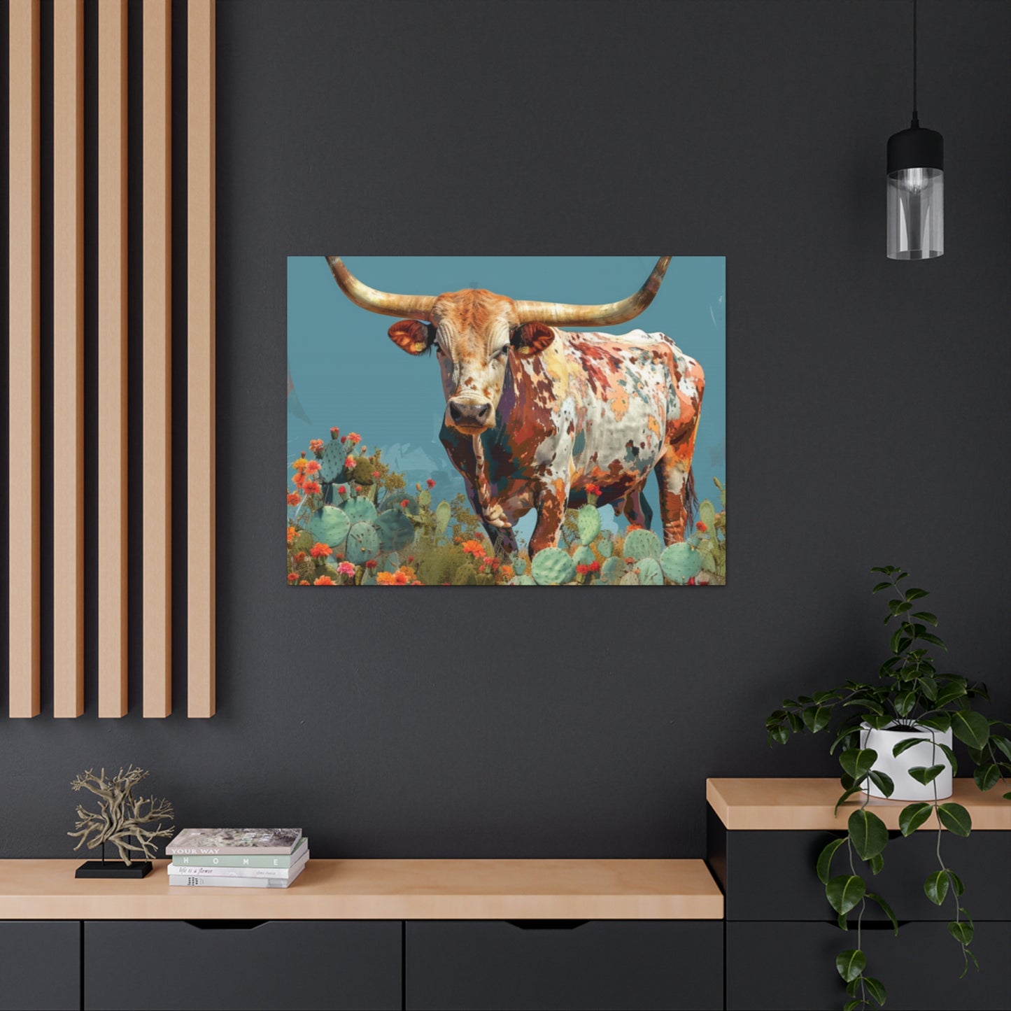 Long Horn Bull v8a Canvas Gallery Wrap