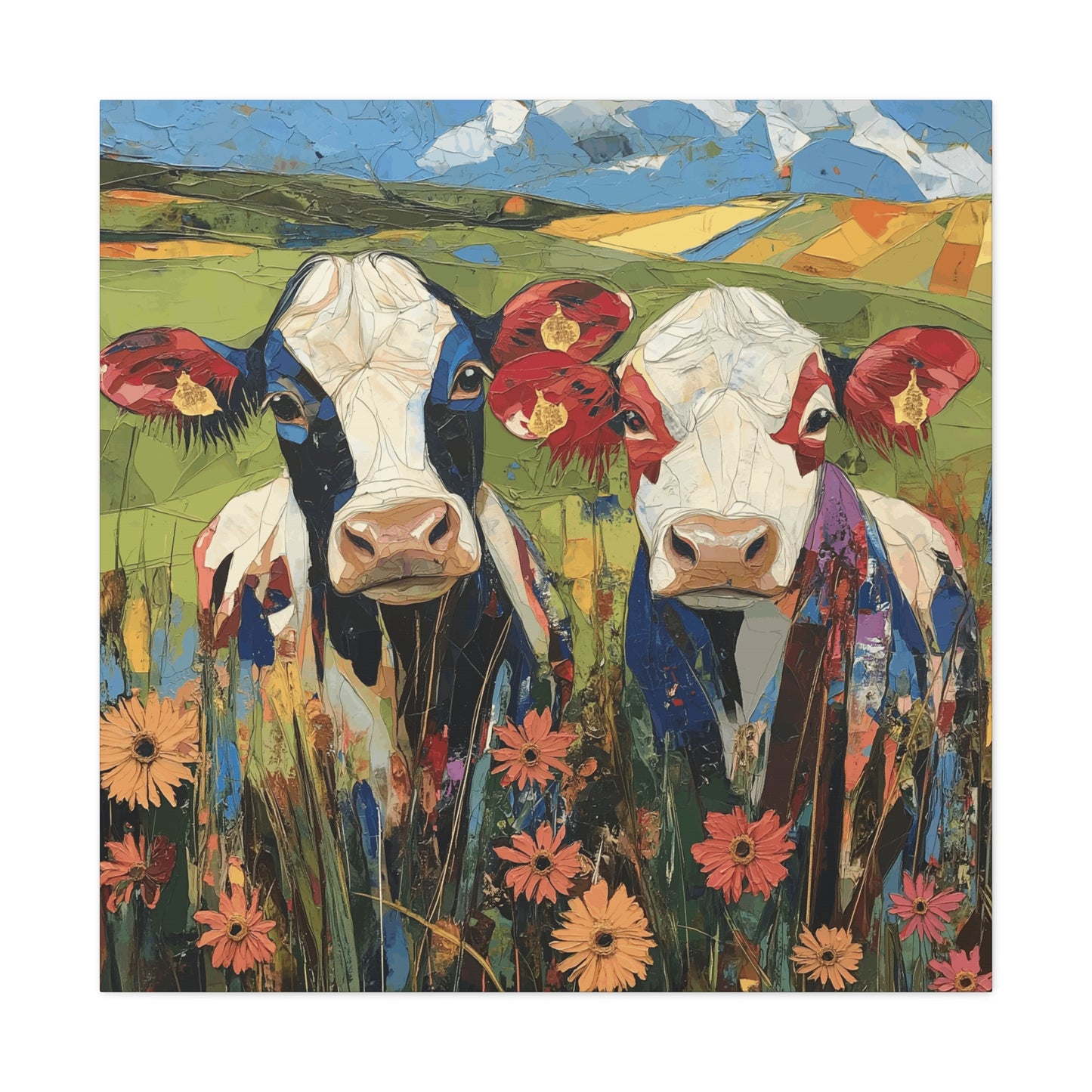 Canvas Gallery Wraps - AB Cows Wall Art Decor