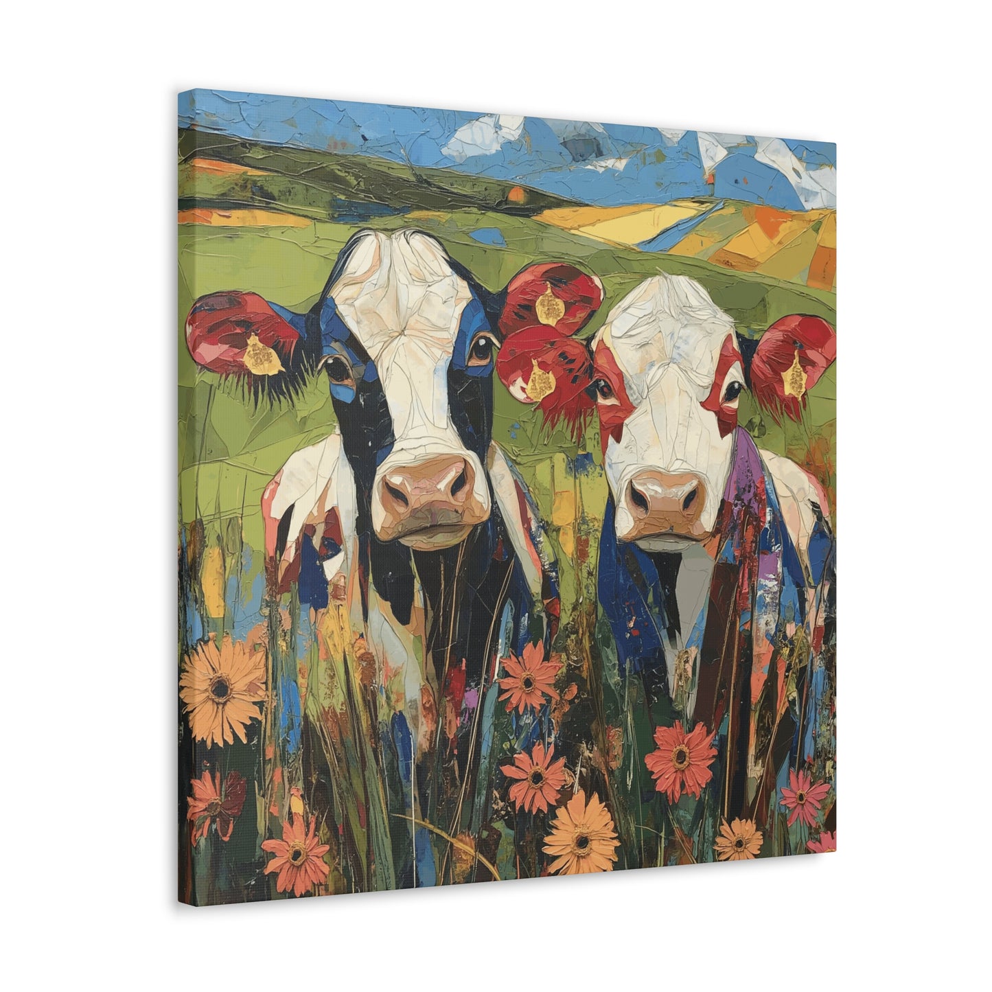 Canvas Gallery Wraps - AB Cows Wall Art Decor