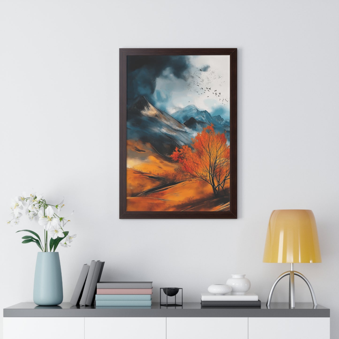 Vertical Poster Colorado Mountains Watercolor Style