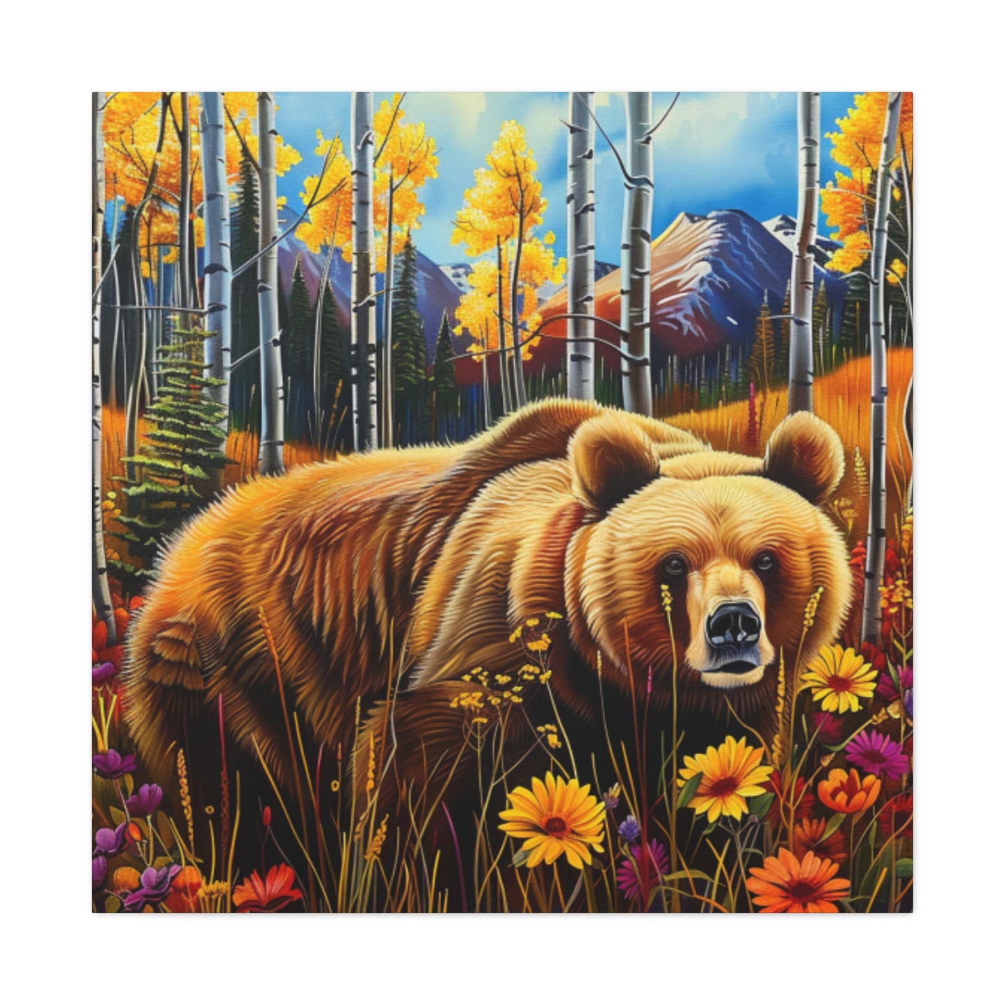 Brown Bear in Aspen Canvas Gallery Wrap