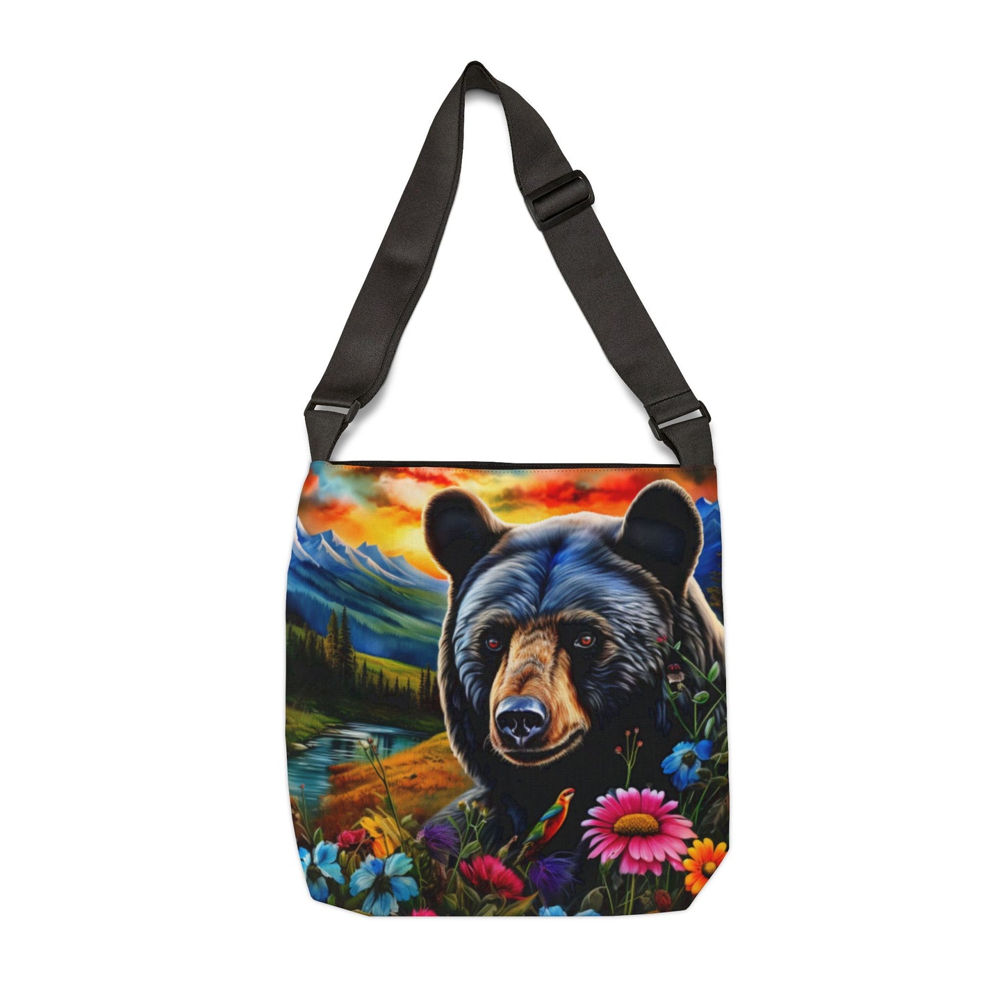 Black Bear Adjustable Tote Bag