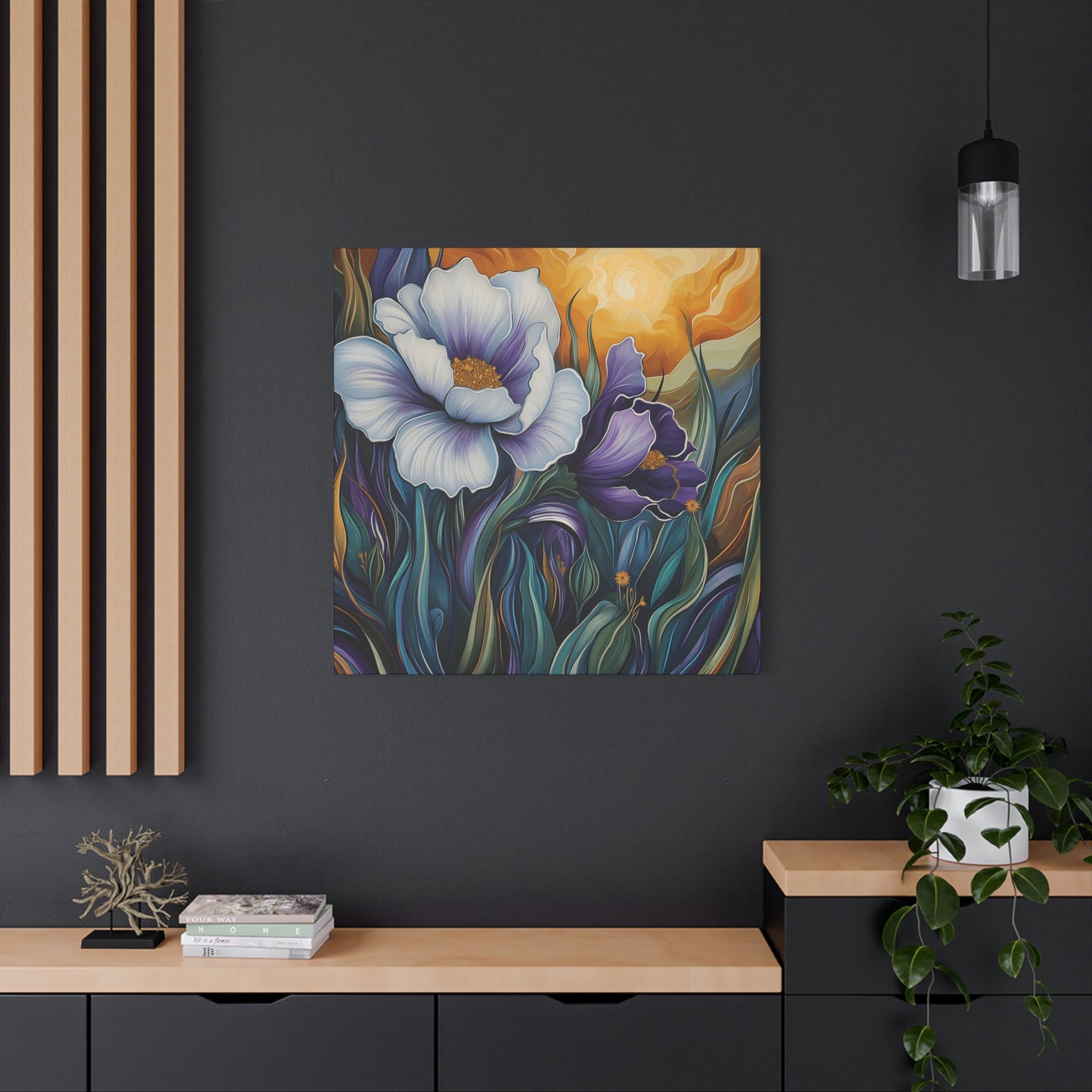 Floral Sunset Canvas Art Print - Vibrant Wall Decor