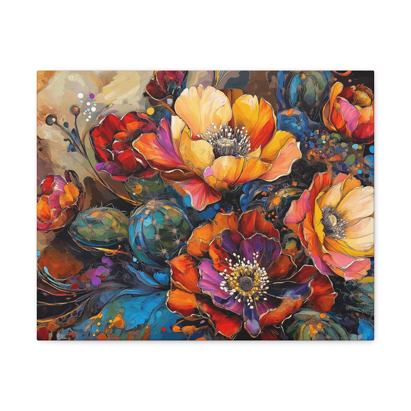 Canvas Gallery Wraps - Cacti Flowers Bold #2