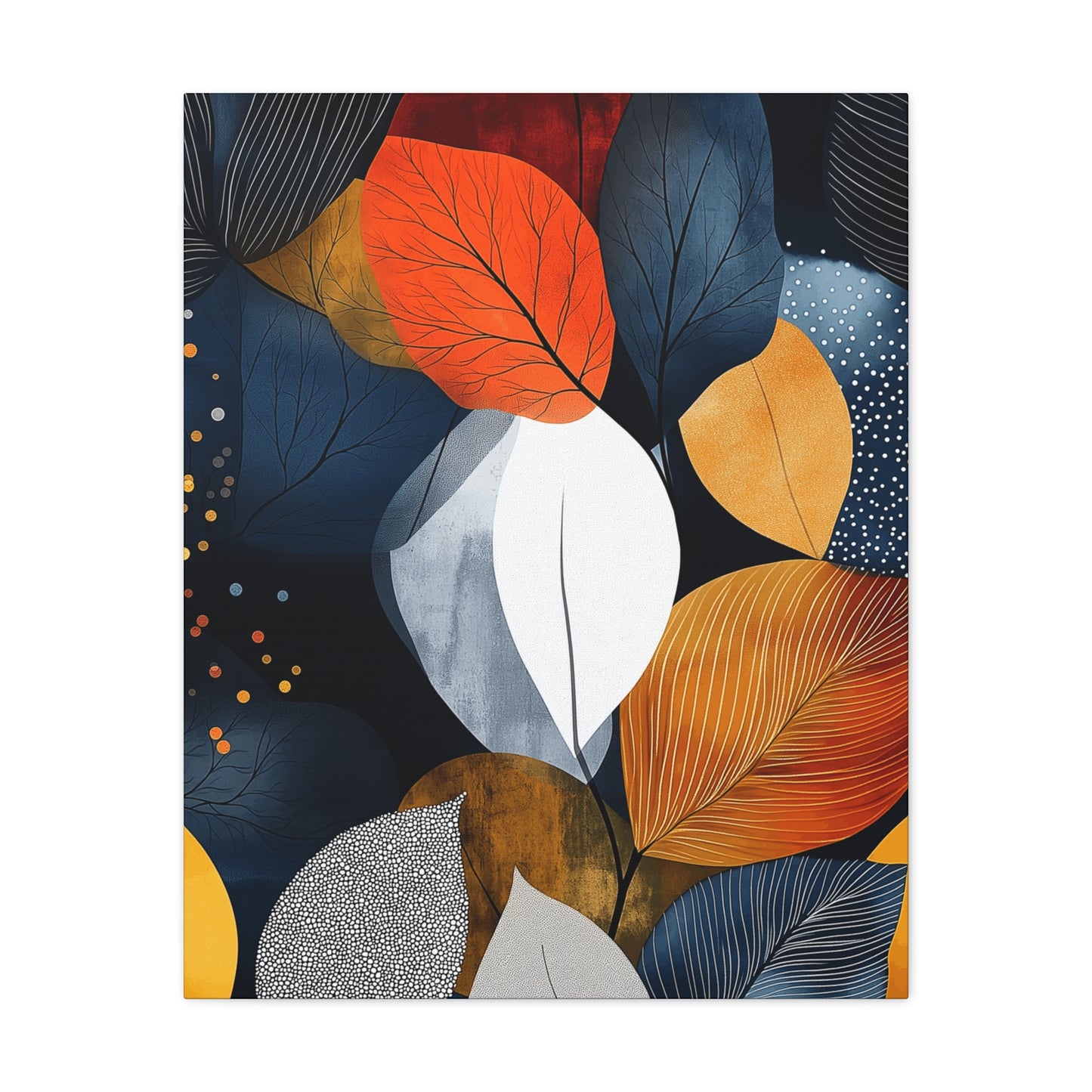 Autumn Leaf Canvas Art Print - Stretched Matte Finish, 1.25" Deep - Perfect Home Decor for Fall & Nature Lovers