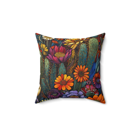 Square Pillow - Bold Cacti Flower