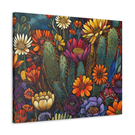 Canvas Gallery Wraps - Bold Cacti Flowers #1