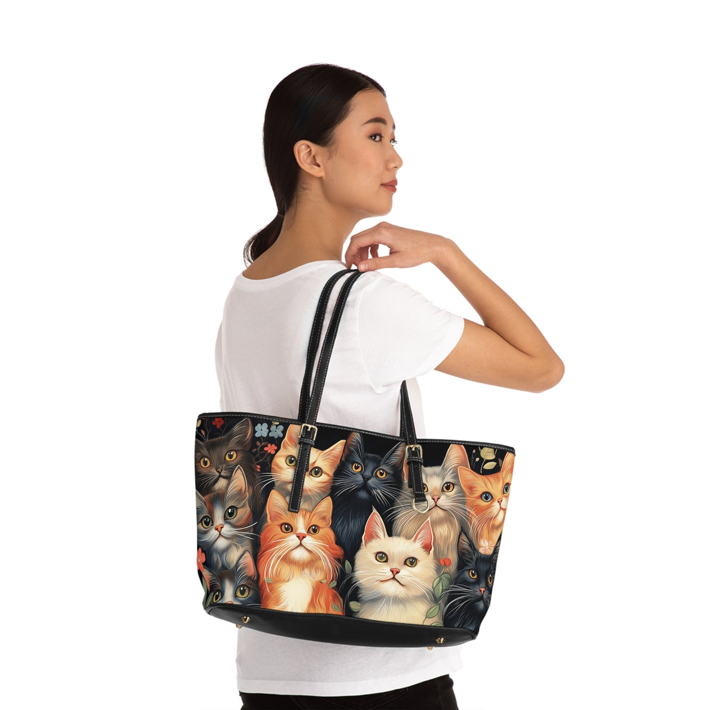 Cats 1 PU Leather Shoulder Bag