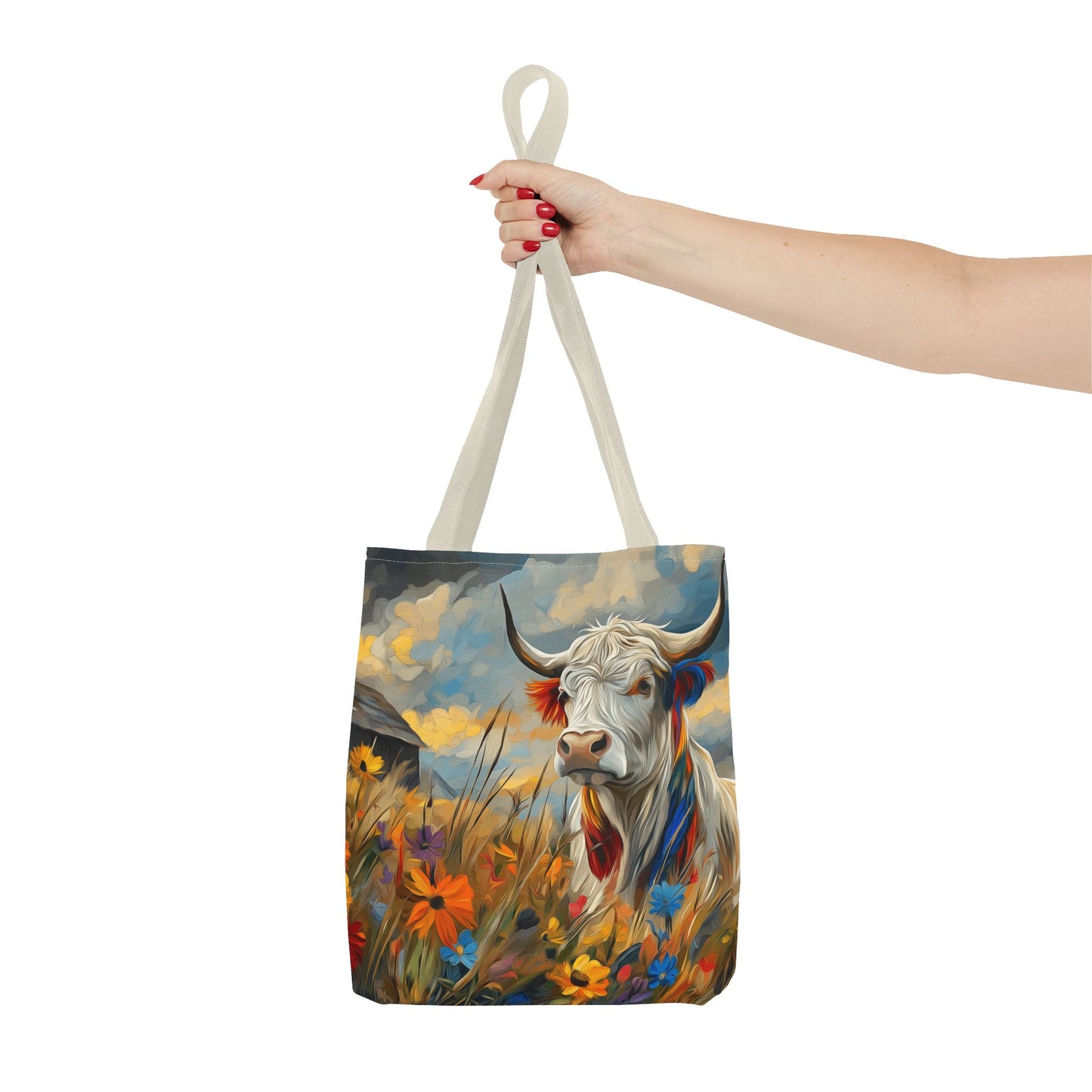 Colorful Cow Tote Bag - Close to Barn Design