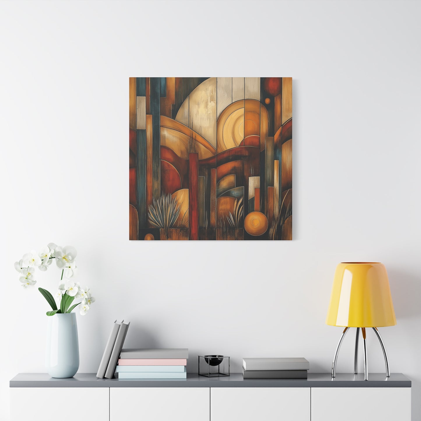 Abstract Earth Tones Canvas Art - Bohemian Wall Décor