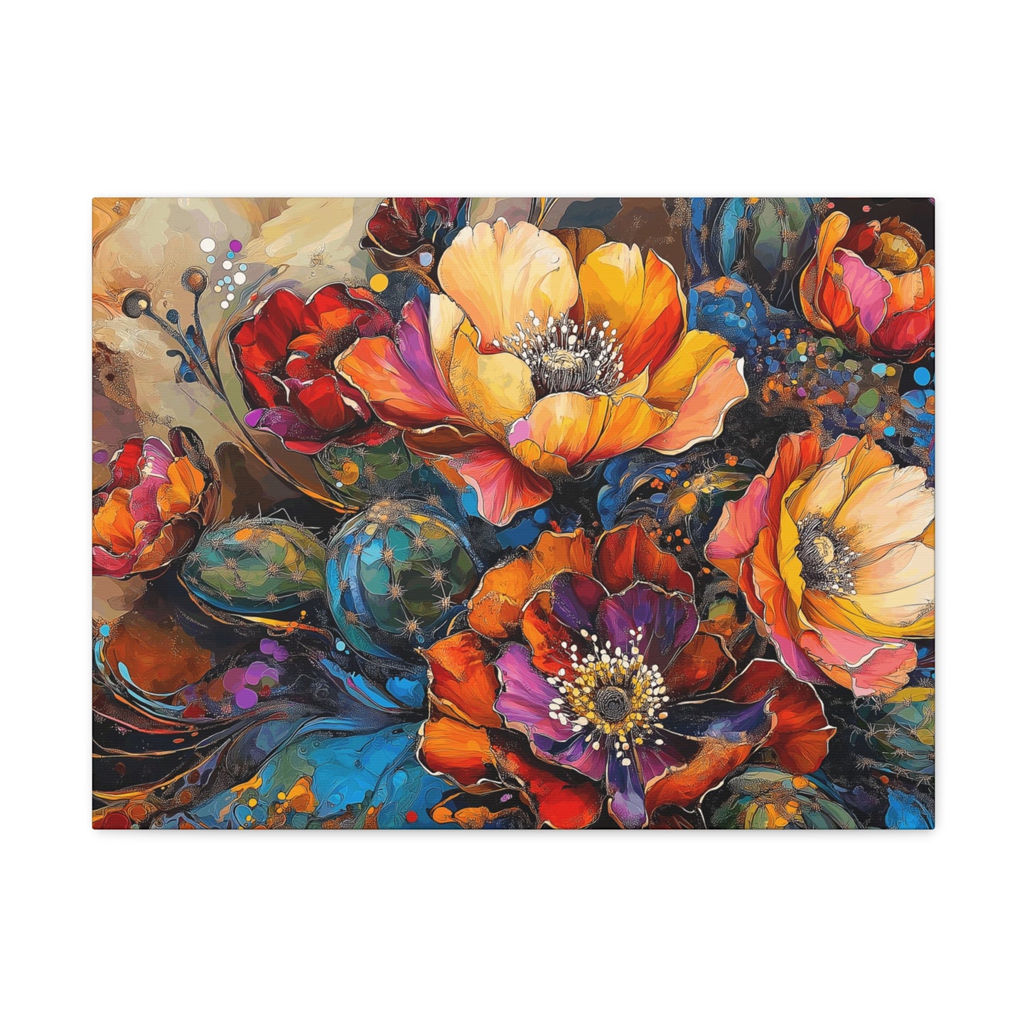 Canvas Gallery Wraps - Cacti Flowers Bold #2