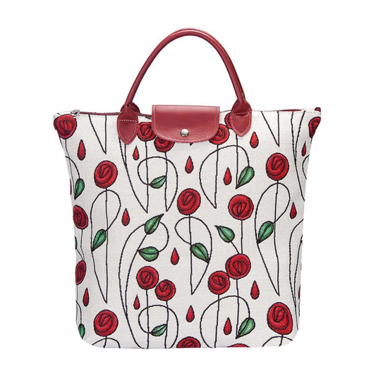 Rennie Mackintosh Simple Rose Foldaway Grocery Bag