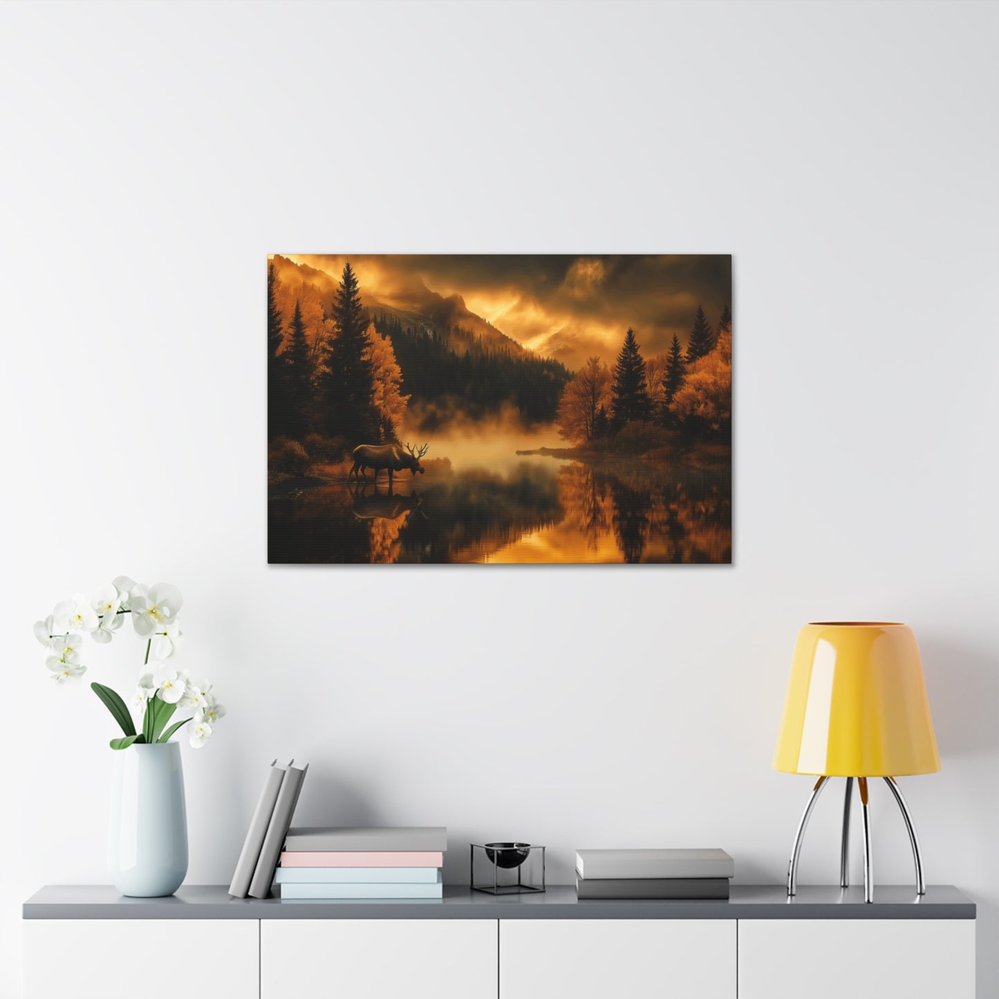 Canvas Gallery Wraps - Moose in the Rocky Mountains Wall Art Decor