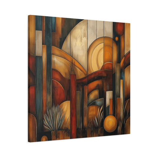 Abstract Earth Tones Canvas Art - Bohemian Wall Décor