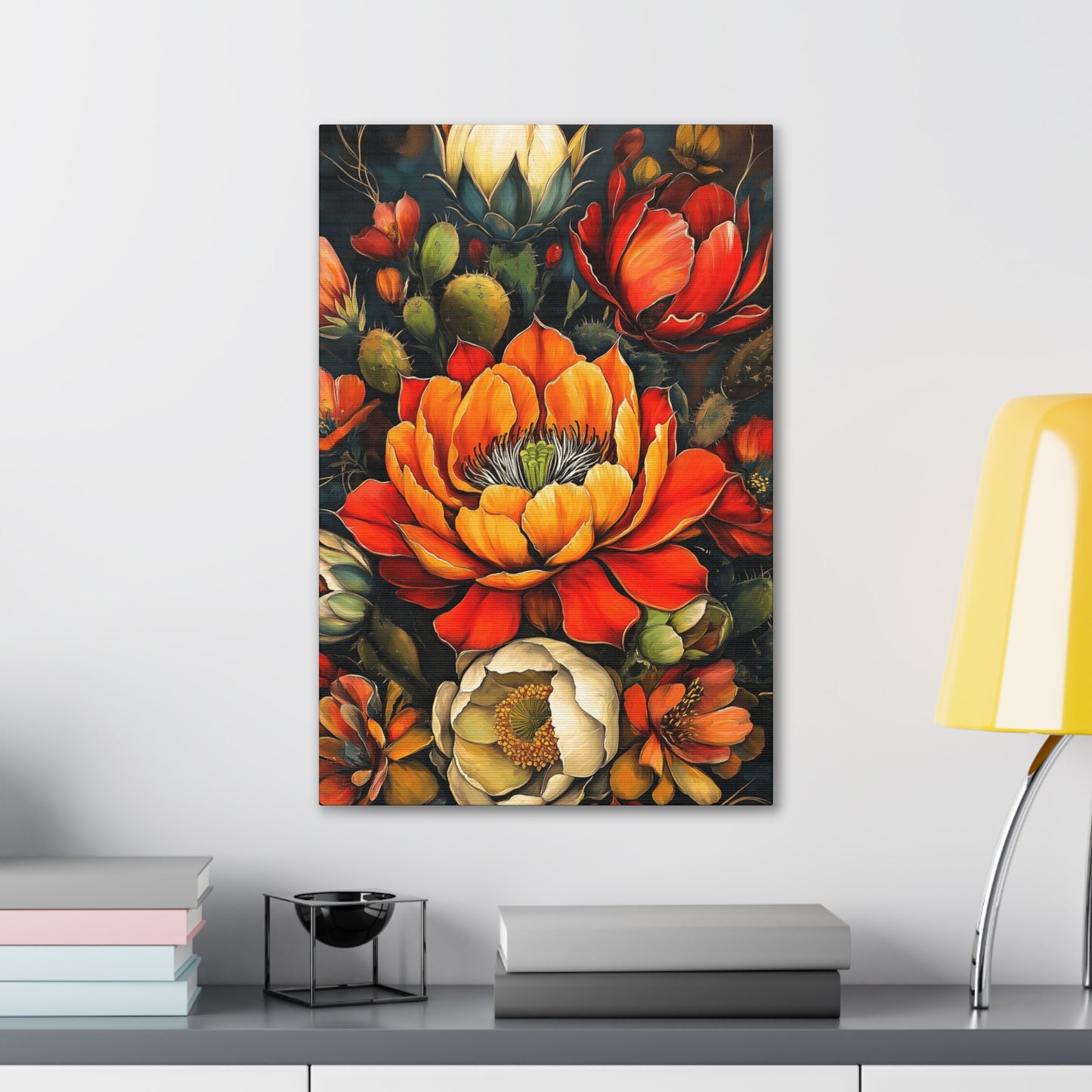 Canvas Gallery Wraps - Pastel Cactus Flowers One