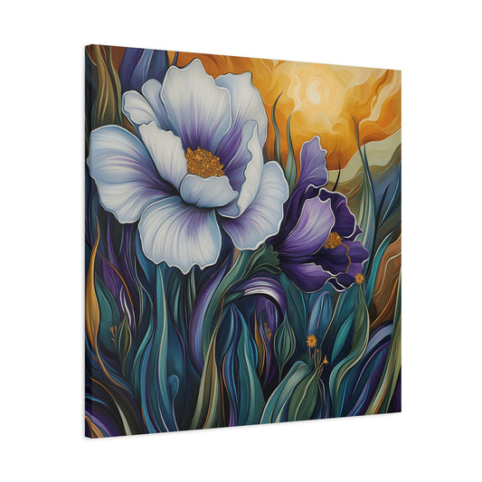 Floral Sunset Canvas Art Print - Vibrant Wall Decor