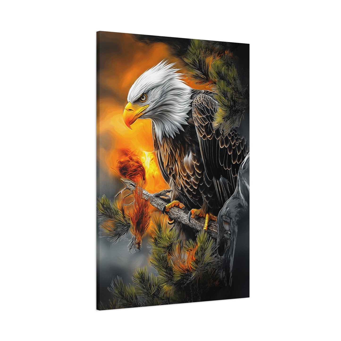 Eagle Canvas Art - Fierce Eagle Wildlife Wall Decor