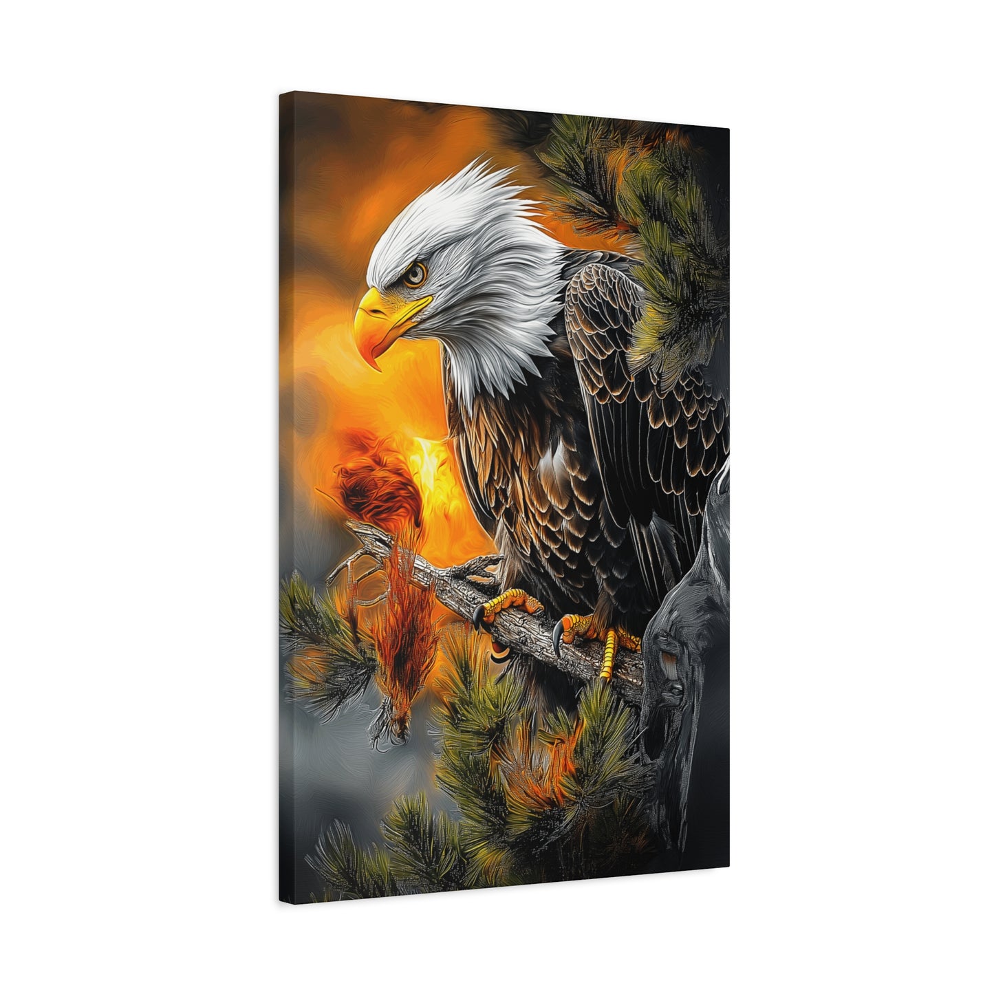 Eagle Canvas Art - Fierce Eagle Wildlife Wall Decor