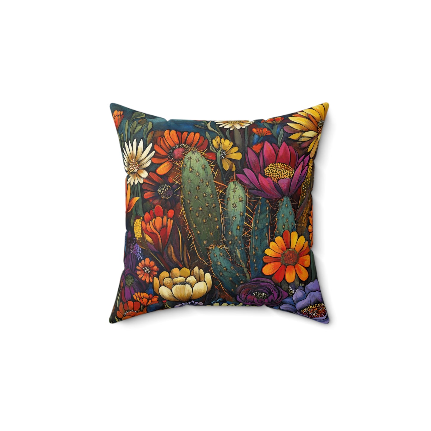 Square Pillow - Bold Cacti Flower