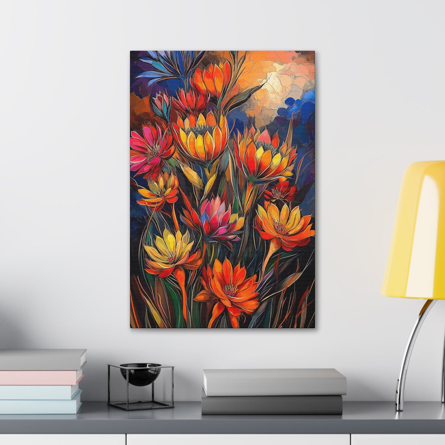 Canvas Gallery Wraps - Pastel Cactus Flowers Three