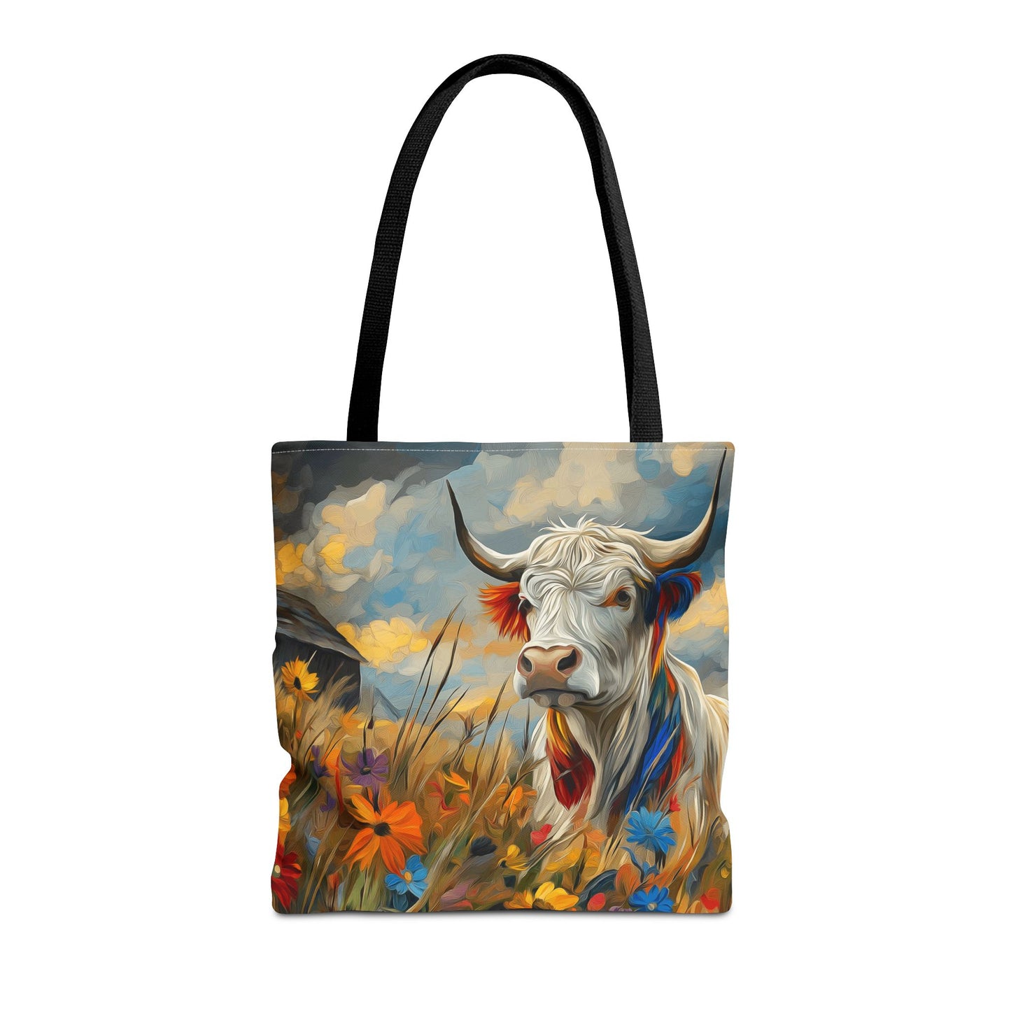 Colorful Cow Tote Bag - Close to Barn Design