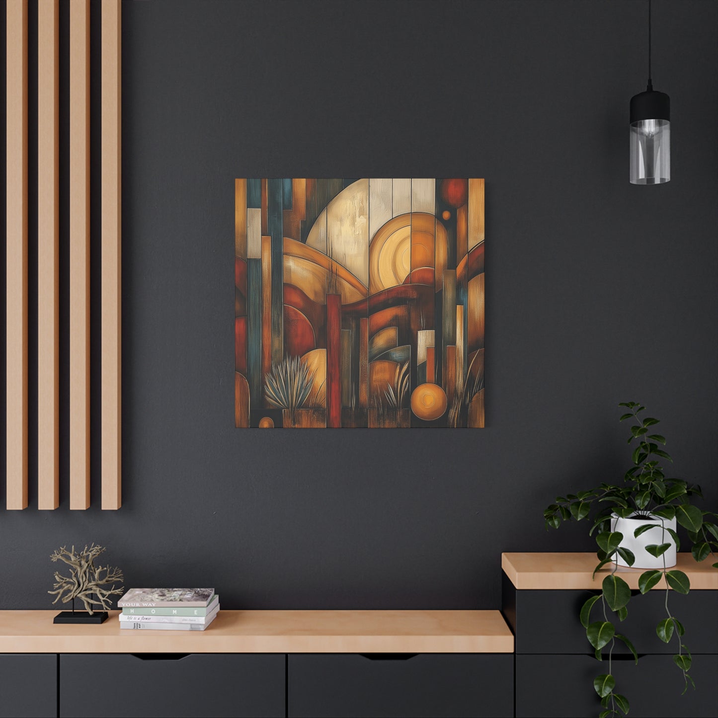 Abstract Earth Tones Canvas Art - Bohemian Wall Décor