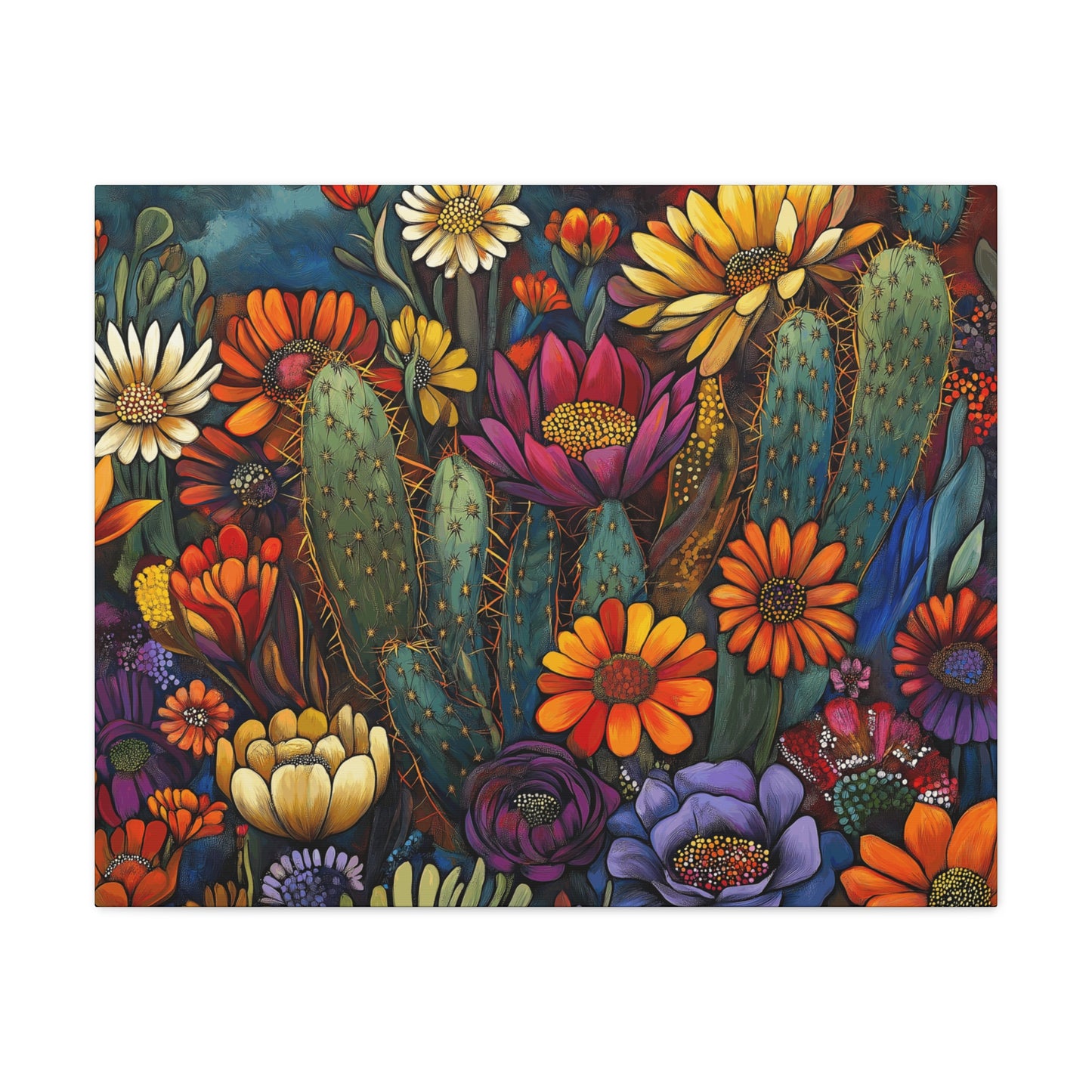 Canvas Gallery Wraps - Bold Cacti Flowers #1