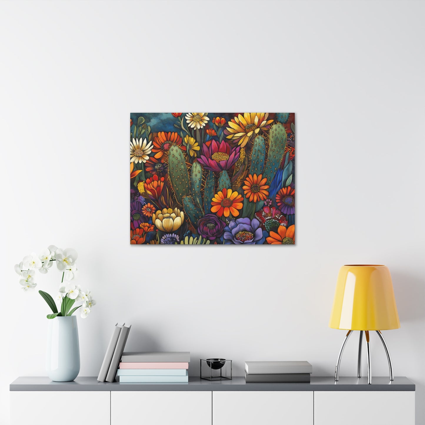 Canvas Gallery Wraps - Bold Cacti Flowers #1