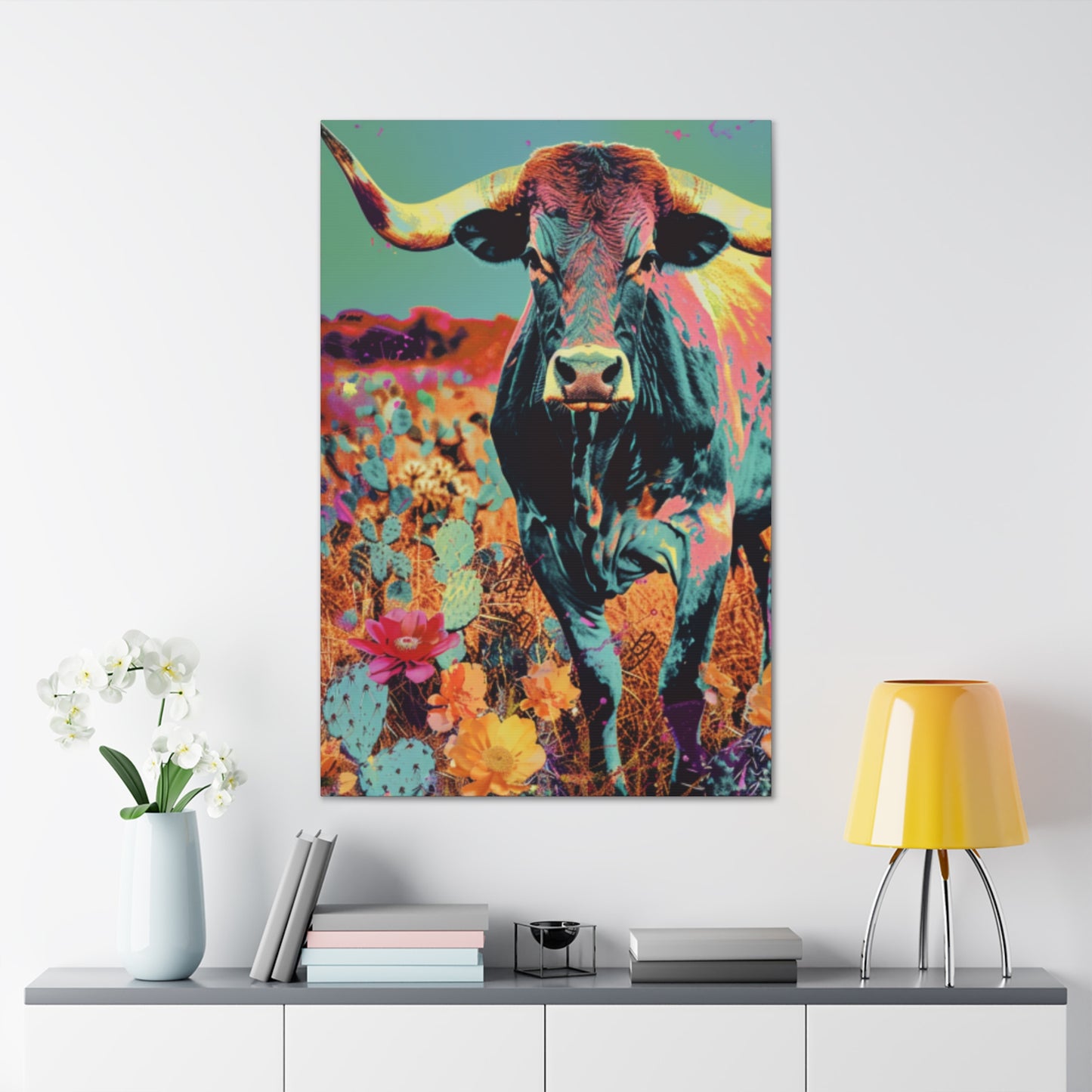 Long Horn Bull 55va Canvas Gallery Wraps