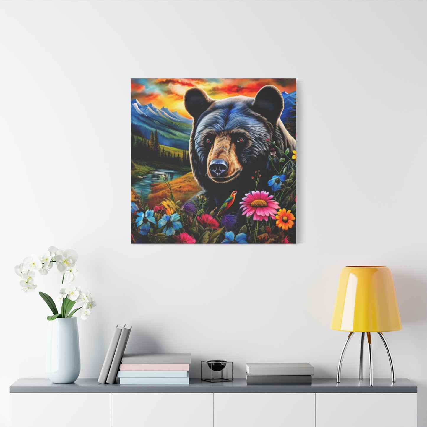 Black Bear Matte Canvas, Stretched, 1.25"