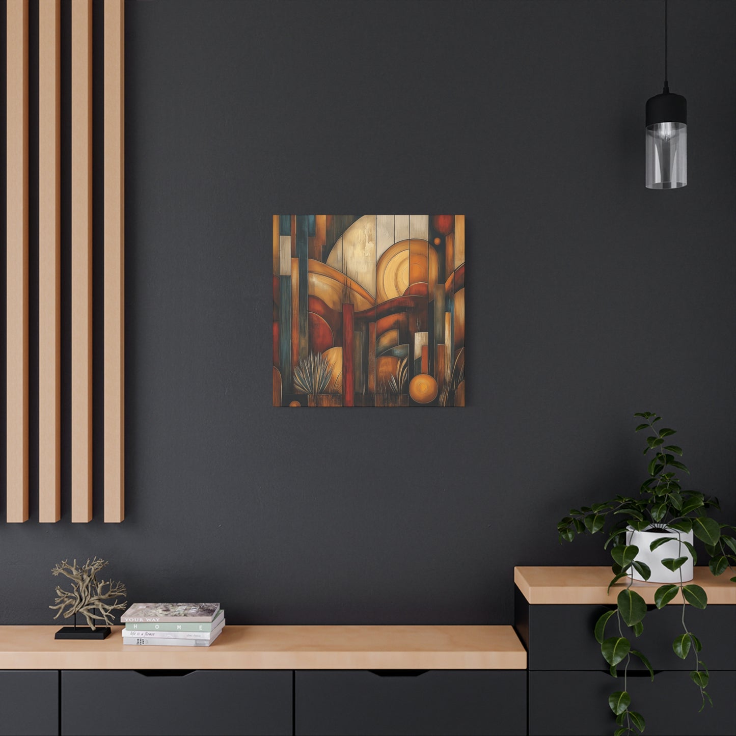 Abstract Earth Tones Canvas Art - Bohemian Wall Décor