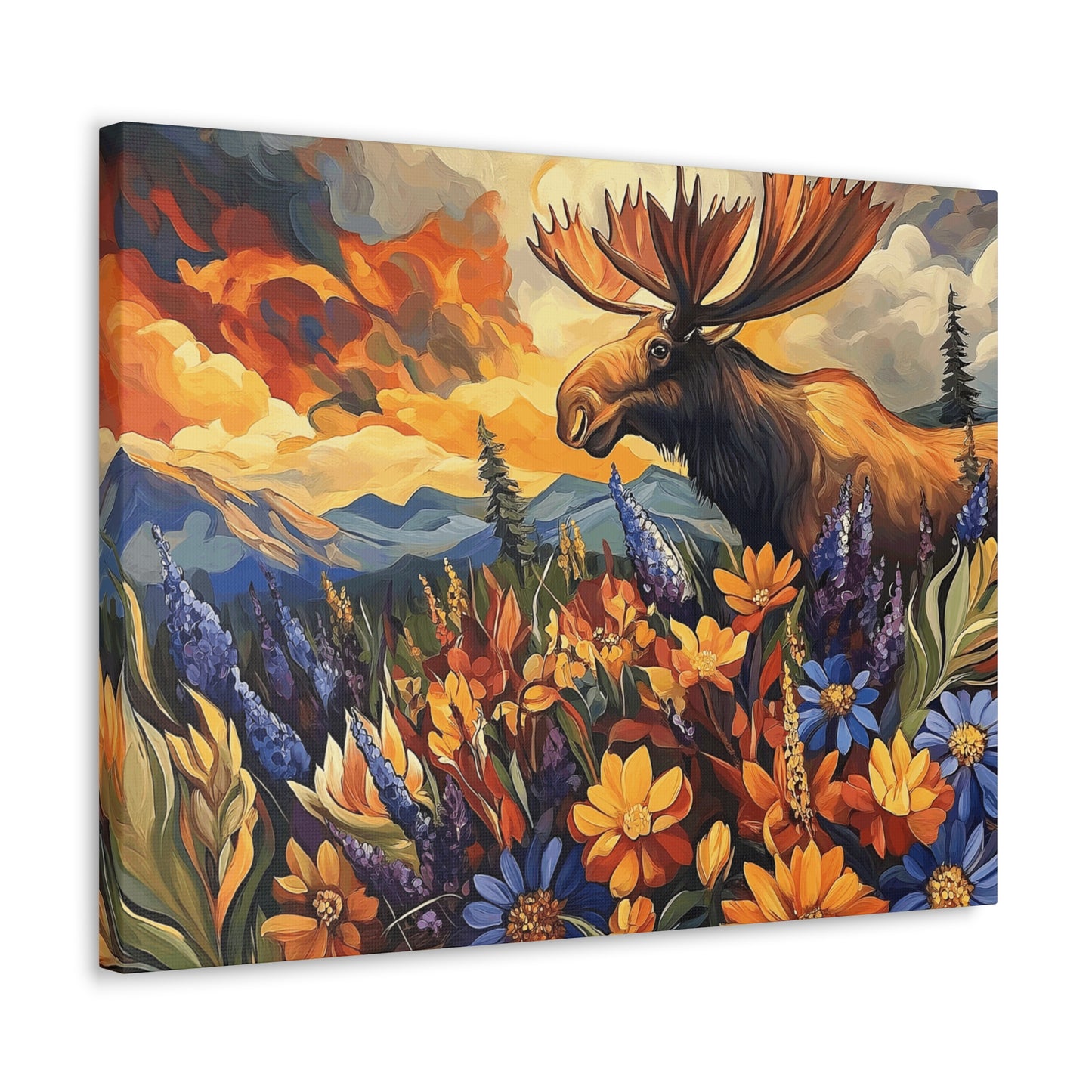 Canvas Gallery Wrap - Colorado Happy Moose in Rocky Mountains Wall Art