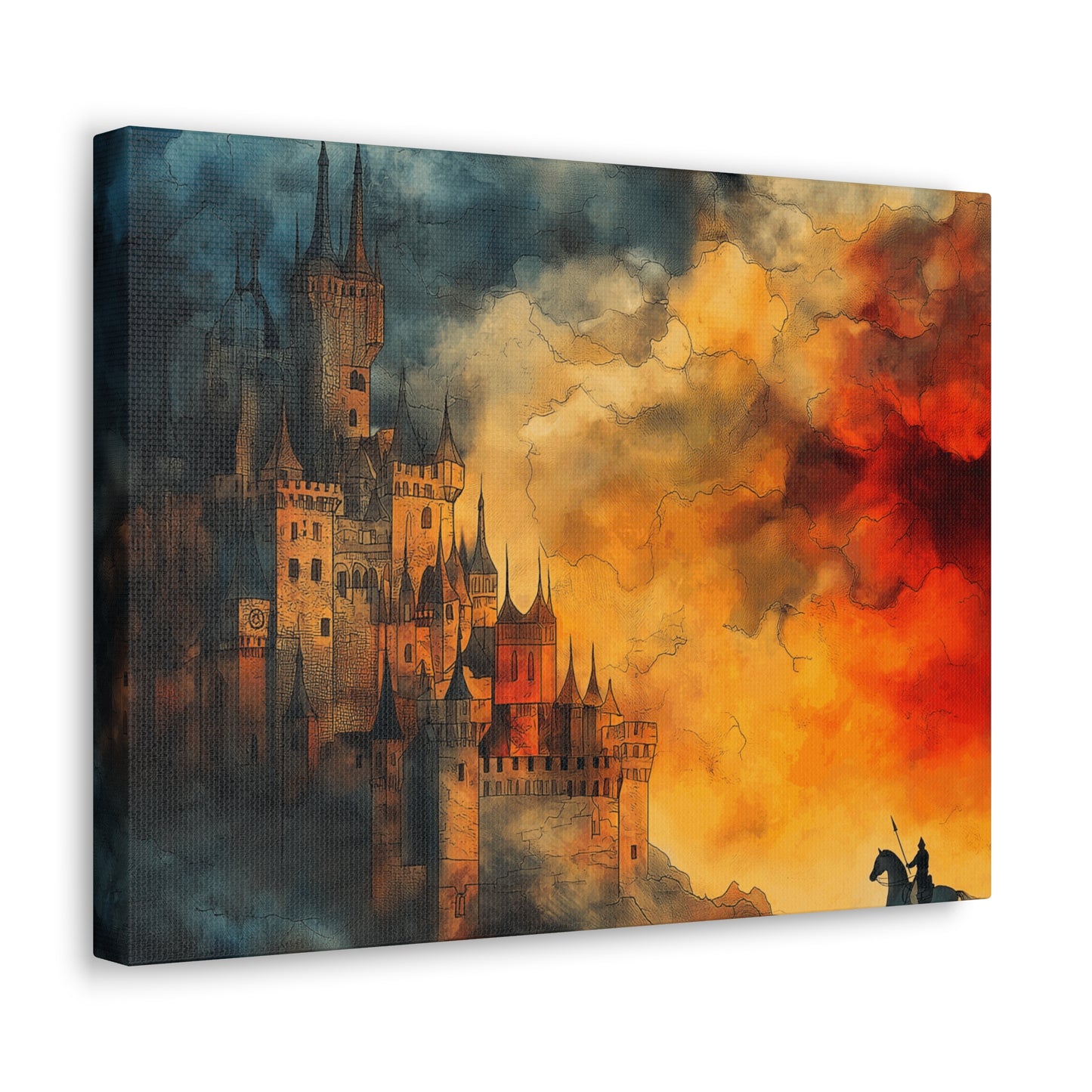 Canvas Prints Knight and Castle Wall Art