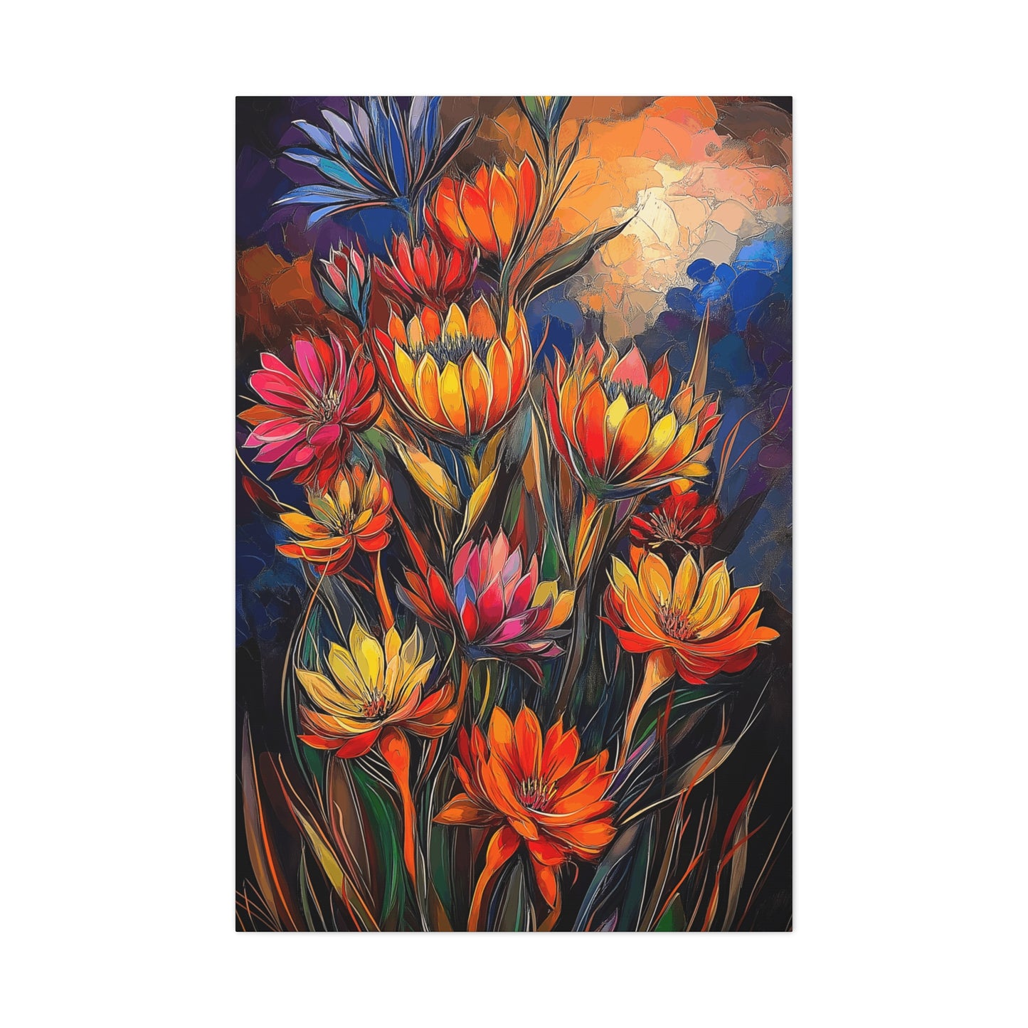 Canvas Gallery Wraps - Pastel Cactus Flowers Three