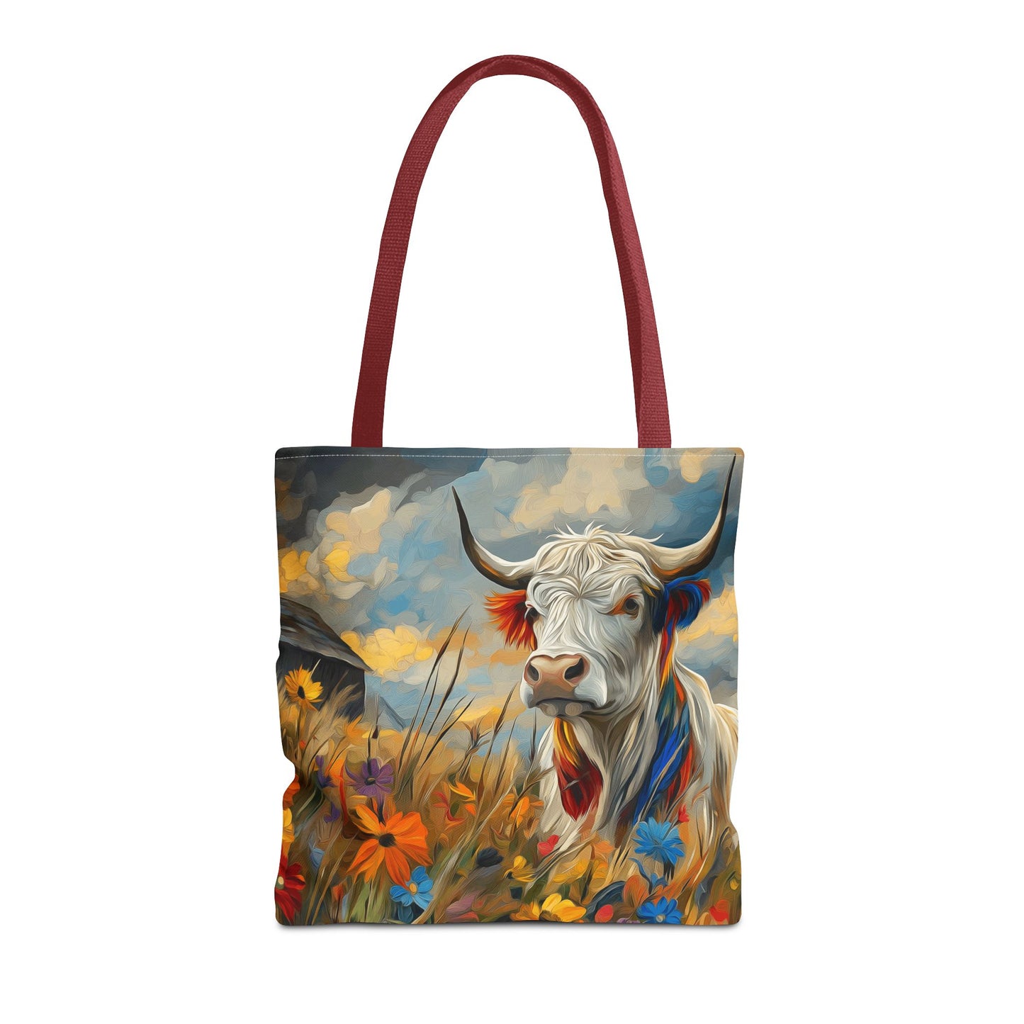 Colorful Cow Tote Bag - Close to Barn Design