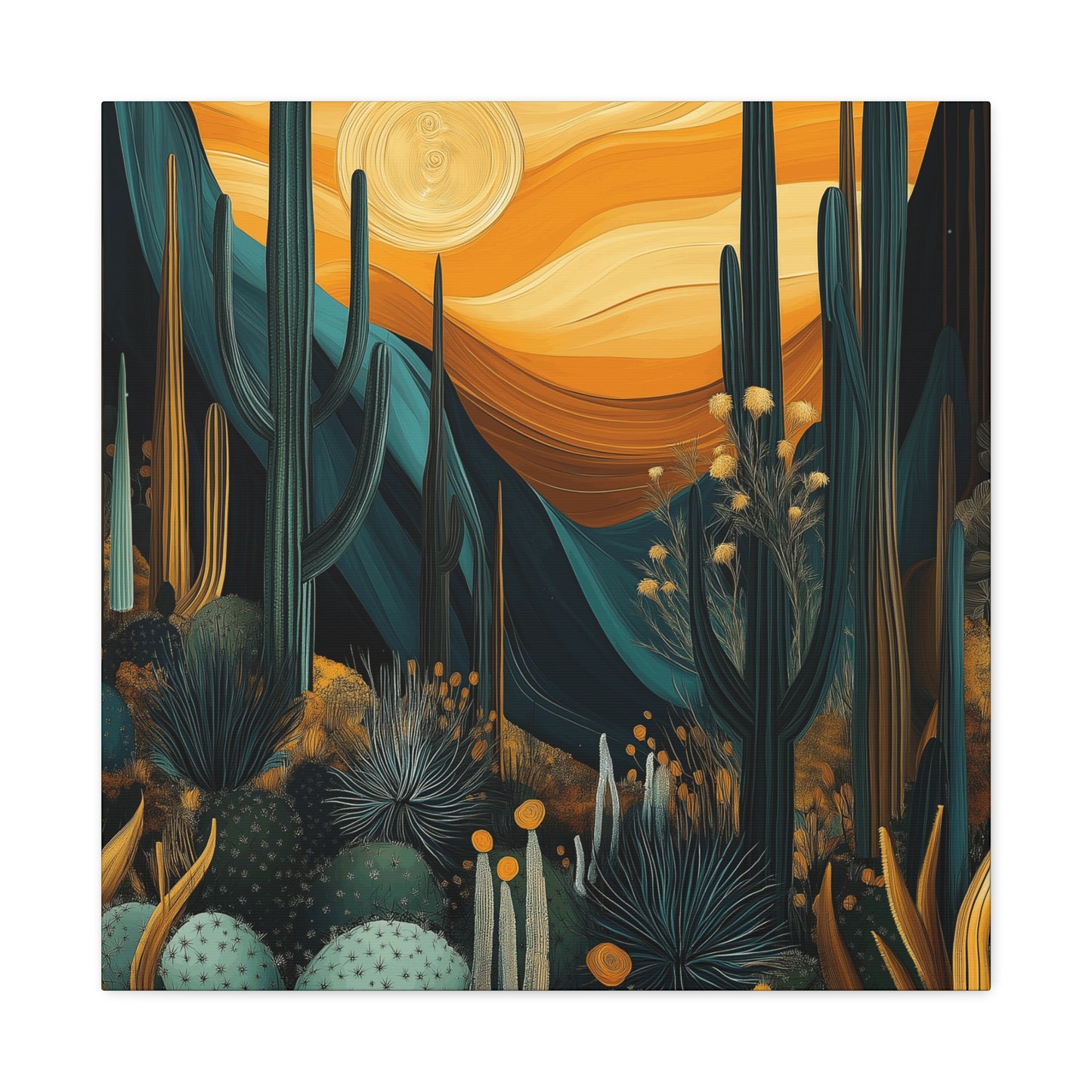 Desert Sunset Canvas Art – Stretched Wall Decor for Nature Lovers