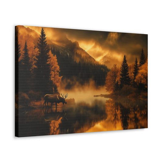 Canvas Gallery Wraps - Moose in the Rocky Mountains Wall Art Decor