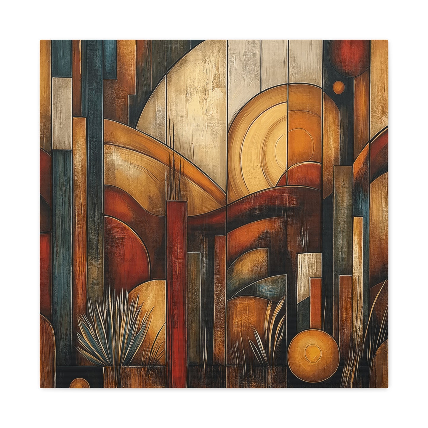 Abstract Earth Tones Canvas Art - Bohemian Wall Décor