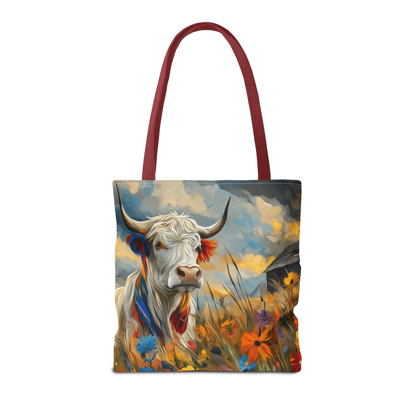 Colorful Cow Tote Bag - Close to Barn Design